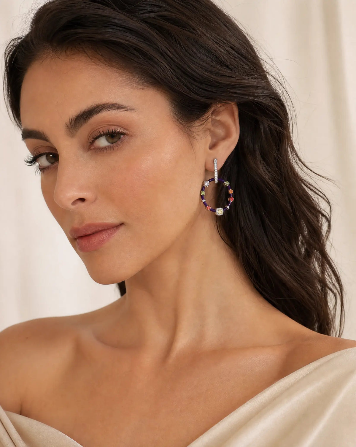 BOUCLES D'OREILLES CRÉOLES « L'ÉDIT POURPRE » – SCRAPPY & COCO Scrappy & Coco