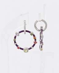 BOUCLES D'OREILLES CRÉOLES « L'ÉDIT POURPRE » – SCRAPPY & COCO