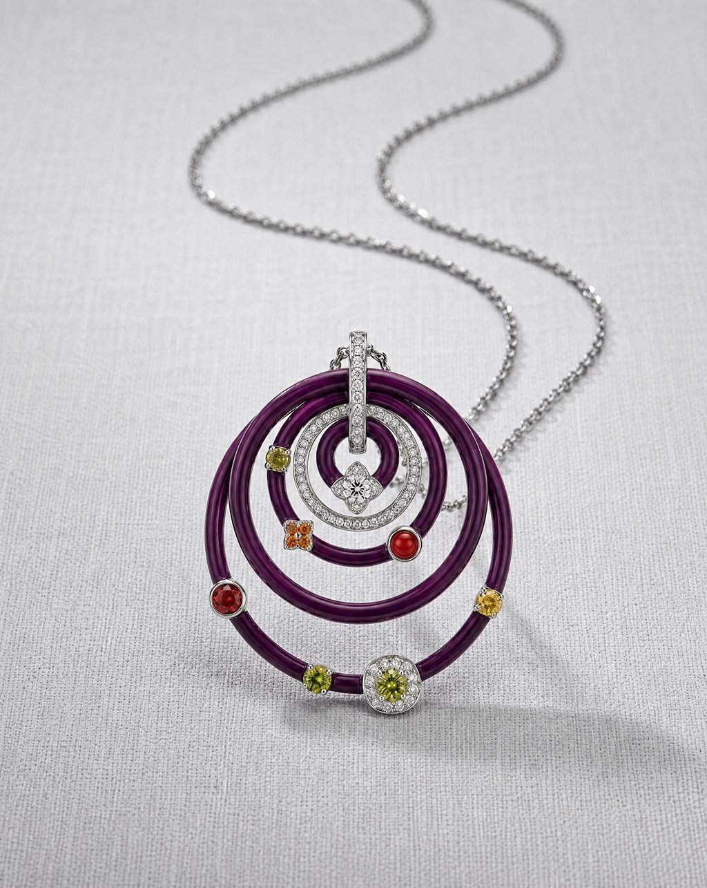 COLLIER PENDENTIF « L'ÉDIT POURPRE » – SCRAPPY & COCO