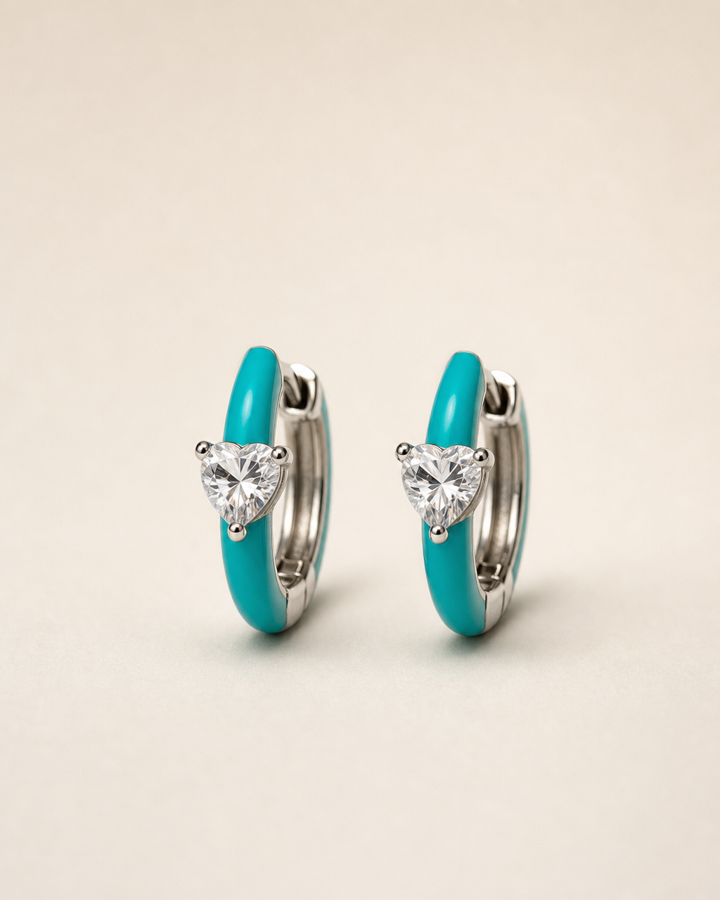 BOUCLES D'OREILLES CRÉOLES « LES PETITS CŒURS » – COLLECTION BLUE BUT IN LOVE